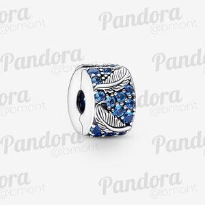 Pandora Curved Feather & Pavé Clip Charm